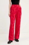 Desigual pantaloni SUITROJO femei, culoarea rosu, drept, high waist, 25SWPW33