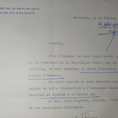 INVITATIE PT. ACORDAREA CRUCII DE OFITER AL LEGIUNII LT.COL. PAUL LEONIDA.1940.