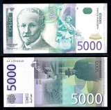 SERBIA █ bancnota █ 5000 Dinara █ 2003 █ P-45A █ Seria AA █ UNC █ necirculata