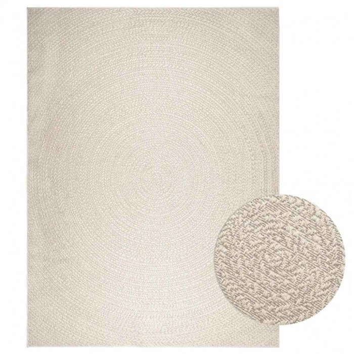 Covor &bdquo;ZIZUR&rdquo; crem aspect iută pentru interior și exterior