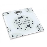 Cantar de baie Heinner, sticla securizata, display LCD, indicator baterie descarcata, maxim 150 kg, Alb/Negru
