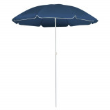 VidaXL Umbrelă de soare de exterior, st&acirc;lp din oțel, albastru, 180 cm