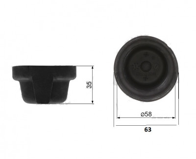 Capac protectie far IVECO DAILY, 09.2011-07.2014, OEM/OES, fata, partea stanga=dreapta, rotund; Inaltime: 35 mm; Diametru: 63 mm; foto