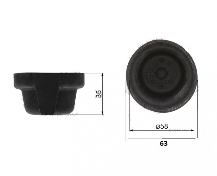 Capac protectie far IVECO DAILY, 09.2011-07.2014, OEM/OES, fata, partea stanga=dreapta, rotund; Inaltime: 35 mm; Diametru: 63 mm;