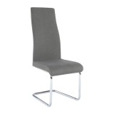 Cumpara ieftin Scaun tapiterie textil gri inchis picioare crom Amina 44x46x110 cm