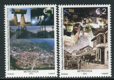 Kosovo 2012 - Orașe, Mitrovica, arhitectura, serie neuzata foto