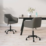VidaXL Scaune de bucătărie pivotante, 2 buc, gri &icirc;nchis, catifea