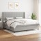 vidaXL Pat box spring cu saltea, gri deschis, 200x200 cm, textil 3131457