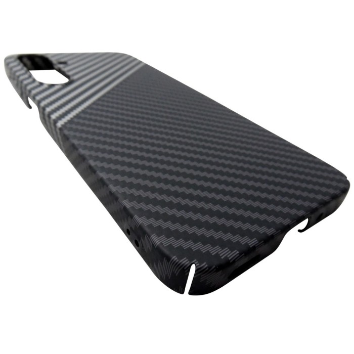 Husa spate policarbonat aspect Carbon argintiu, gri, negru pentru Samsung Galaxy A16 4G, 5G