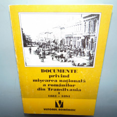 DOCUMENTE PRIVIND MISCAREA NATIONALA A ROMANILOR DIN TRANSILVANIA 1881-1891