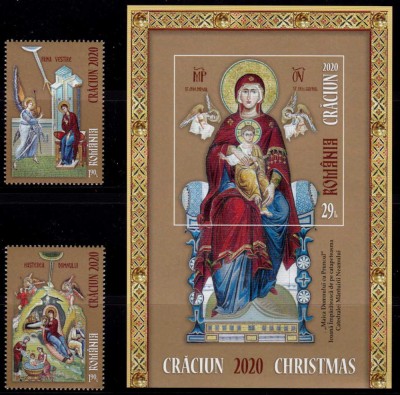 RO 2020 , LP 2306+2306a ,&amp;quot;Craciun 2020 &amp;quot;, serie si colita nr. 852 , MNH foto