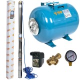 Set Hidrofor 100L cu Pompa Submersibila IBO Dambat 2.5STM31, 550 W, 45 l/min, H Refulare 85 m, 2.5 Toli cablu 20 m