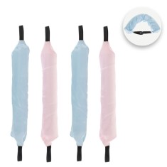 Bigudiuri Păr, Heatless Roller, Set 4 Bucăți, Culoare Roz și Bleu, 19cm
