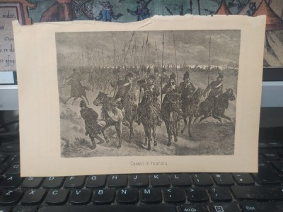 Casaci in marsiu, Cazaci &amp;icirc;n marș, Războiul ruso-turc 1877-1878, gravură, 1878, 181 foto