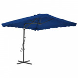 Umbrelă de exterior cu st&acirc;lp din oțel, albastru, 250x250x230 cm, vidaXL