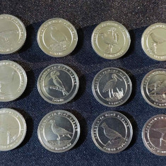 Turcia 2020 - Set complet de 12 monede a câte 1 kuruş fiecare - Fauna - Păsări