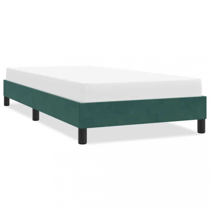 Cadru de pat fără saltea, verde &icirc;nchis, 100x220 cm, catifea