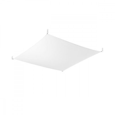 Lustră De Tavan Luna Albă, Țesătură, 6 Becuri, Dreptunghiulară, Minimalistă De Interior foto