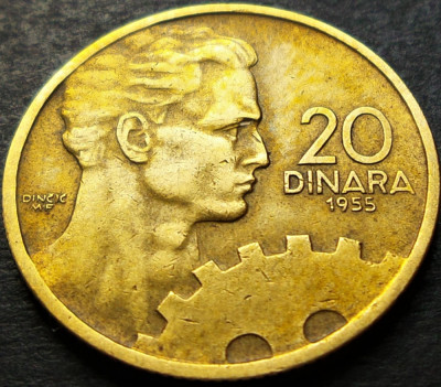 Moneda 20 DINARI / DINARA - RSF YUGOSLAVIA, anul 1955 * cod 1797 B foto