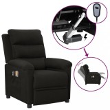 VidaXL Fotoliu de masaj electric rabatabil, negru, textil