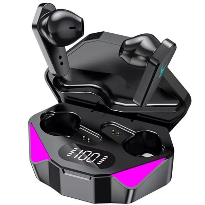Casti wireless audio X15 TWS Gaming, Bluetooth 5.0, Microfon, Lumini LED foto