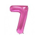 Balon Folie Cifra 7 Roz - 100 cm