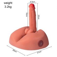 Masturbator Honey Ass&amp;Dildo, 7 Moduri Impingere si Vibratii, SuperSkin, USB, Natural, 3.2 kg