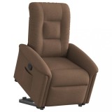 Cumpara ieftin Fotoliu rabatabil cu ridicare pe verticală, maro, textil