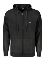 Hanorac cu fermoar barbati, cu mini logo brodat, Regular fit, negru (Marime: L) foto