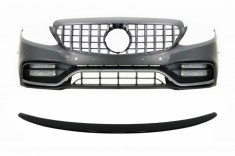 Bara Fata cu Grila si Eleron portbagaj Negru Lucios Mercedes C-Class C205 (2014-2018) C63 GT-R Design Performance AutoTuning