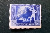 Timbru Germania Al Treilea Reich 1942 Congresul Poștal European Viena Harta Europei 3+7 Pf Neștampilat - A007