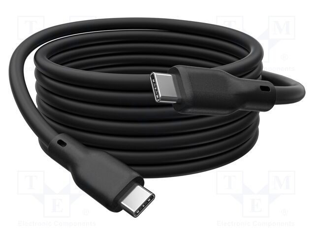 Cablu USB 3.2 DIGITUS USB C la USB C, 0,5m, 100W, negru, triplu ecranat