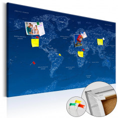 Tablou din pluta - Harta Mondiala Conexiune Mondiala - 120 x 80 cm foto
