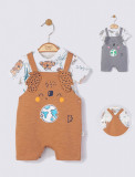 Cumpara ieftin Set salopeta cu tricou de vara pentru bebelusi Koala, Tongs baby (Culoare: Gri, Marime: 9-12 luni)