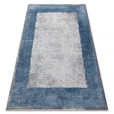 Covor NOBLE modern 9730 68 Cadru vintage - structural două niveluri cremă / albastru, 80x150 cm