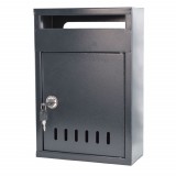 Cutie postala mare pentru interior sau exterior, Pufo Home, 34 x 29 cm, gri- design modern si rezistent