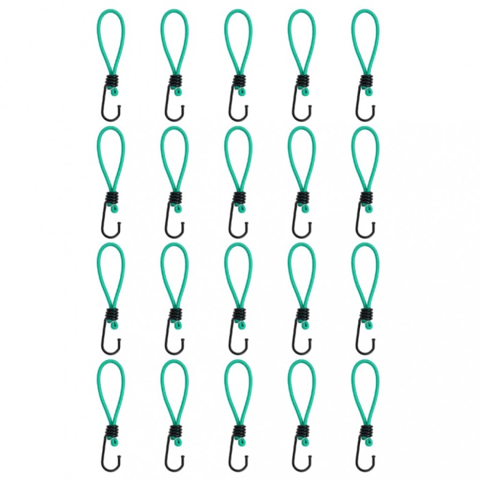 Corzi elastice cu c&acirc;rlige, 20 buc., 15 cm