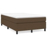 vidaXL Pat box spring cu saltea, maro &icirc;nchis, 120x190 cm, textil