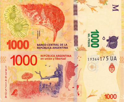 ARGENTINA 1.000 pesos ND 2017 UNC!!! foto