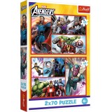 PUZZLE TREFL 2X70 MARVEL AVENGERS MISIUNEA SUPER EROILOR MARVEL AVENGERS