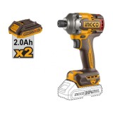 Cumpara ieftin Masina de insurubat cheie cu impact 285nM, 1/4, 20v cu 2 acumulator 2900bpm, brushless Ingco CIRLI2028E
