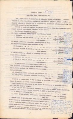 A2712N Proces verbal de predare a finanțelor județului Tecuci, 1941, semnat olograf de fostul prefect, colonel Aurel Mihai și noul prefect foto