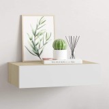 VidaXL Dulap de perete cu sertar, alb și stejar, 40x23,5x10 cm, MDF