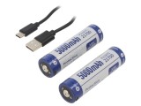 Acumul: Li-Ion 21700 3,6V 5000mAh &Oslash;21,4x76,7mm Kit: cablu USB