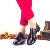 Pantofi casual dama din piele naturala - Model Negru Sara A150C