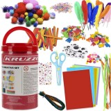 Set Creativ pentru Copii, Diverse Elemente, Dezvoltarea Abilităților Manuale, Distracție pentru &Icirc;ntreaga Familie, Culori Vii, Include Foarfece de Sigu, Kruzzel