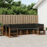 Cumpara ieftin Set de canapele de exterior 7 buc. 7-Locuri Natural si Negru