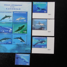 Antigua Barbuda-fauna marina-serie completa-nestampilate MNH