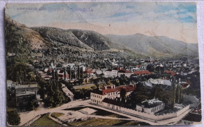 1925 CP Panorama Brasov, circulata Brasov - Orsova / timbre frumoase