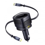 Incarcator Auto Cu Cablu USB-C Baseus Enjoyment Max, 90W, 3A, 1 x USB-A - 1 x USB-C, Negru C00035507121-03